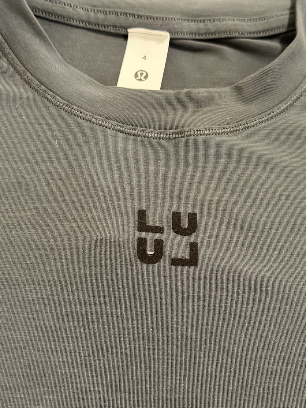 lululemon athletica Gray Crewneck Logo Top